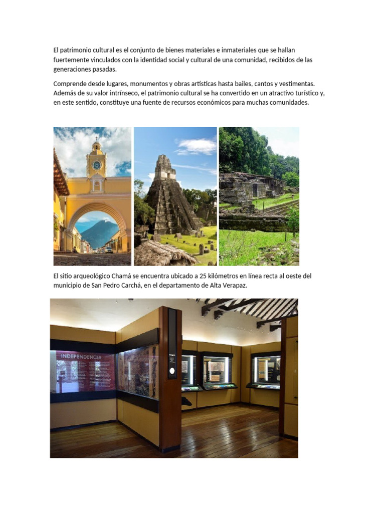 El Patrimonio Cultural Es El Conjunto de Bienes Materiales e ...