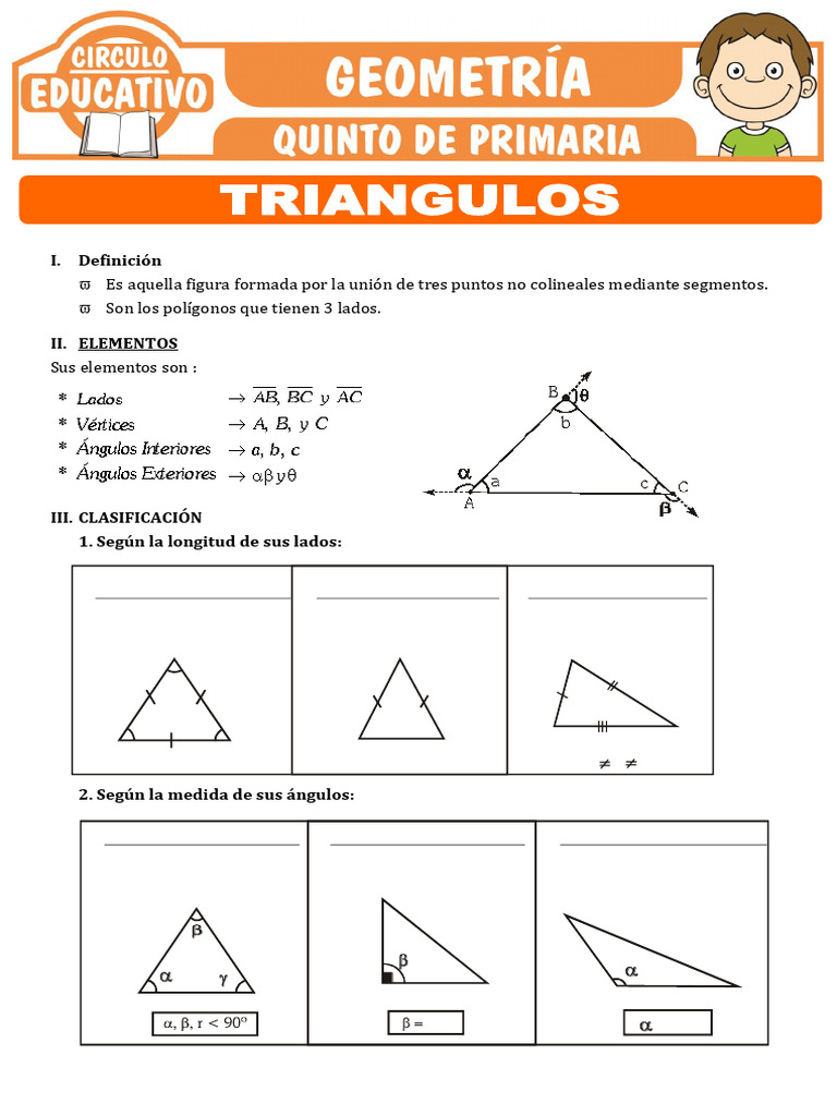 Ejercicios de Triangulos para Quinto de Primaria | PDF | Triángulo ...