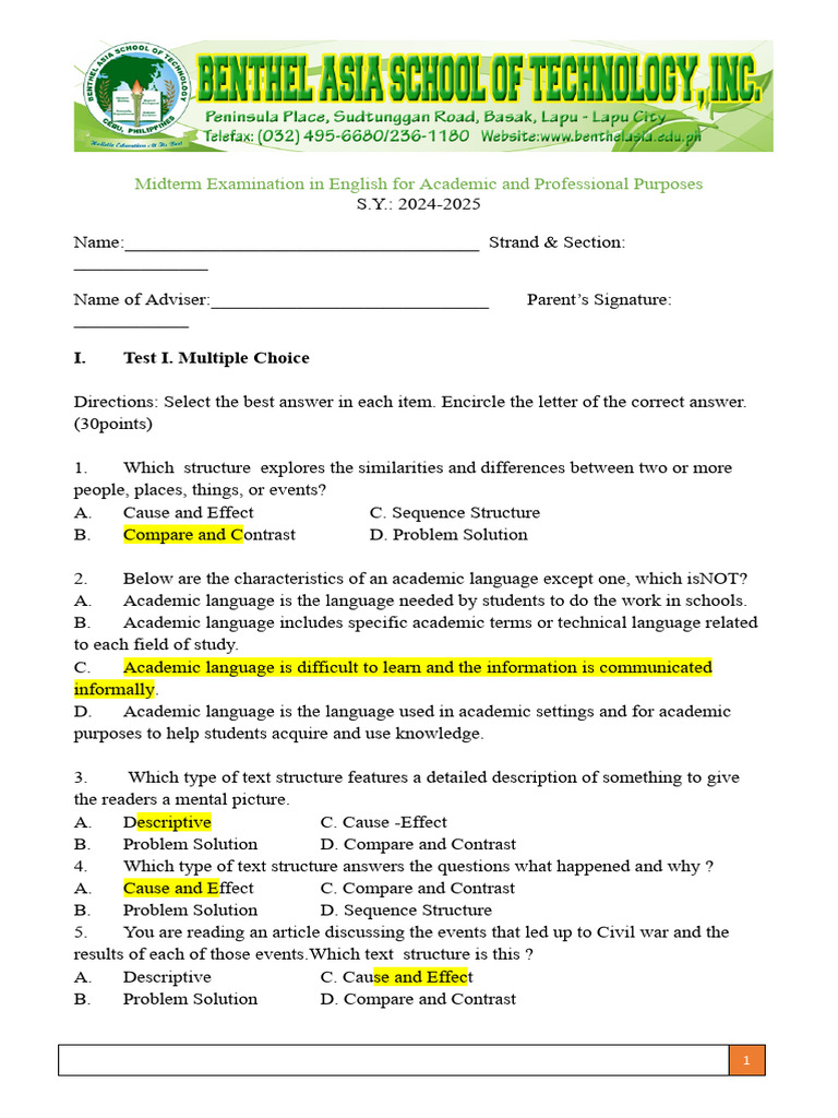 MIDTERM EAPP TQ's | PDF