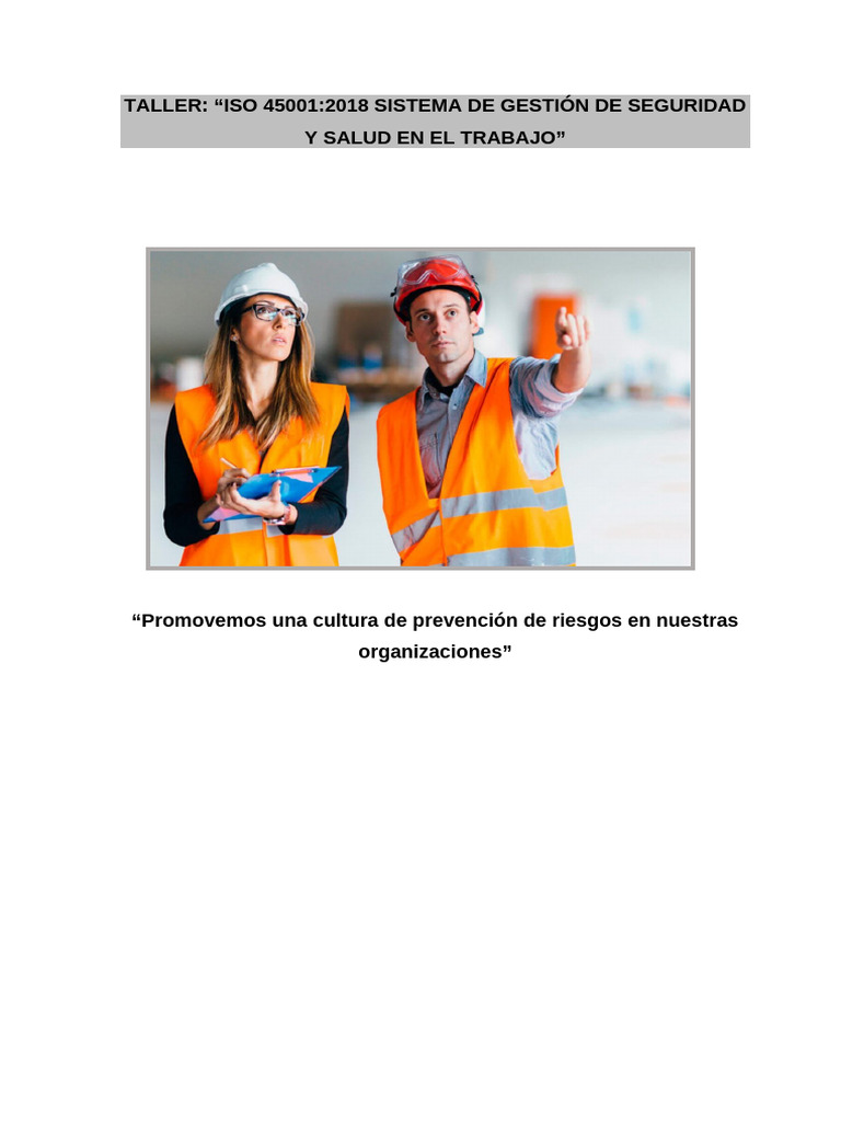 Taller Iso 45001 Plantilla 2 Pdf
