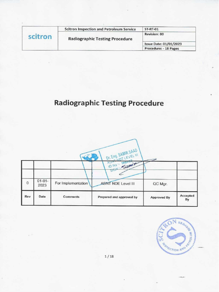 RT Procedure | PDF