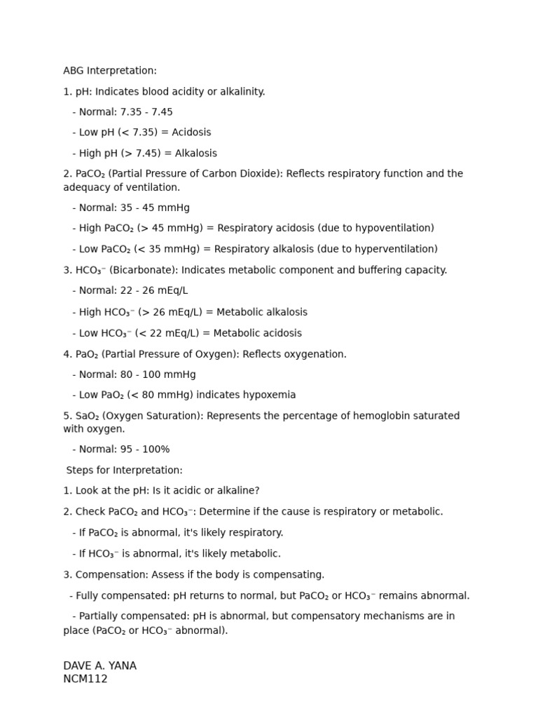 ABGinterpretation | PDF