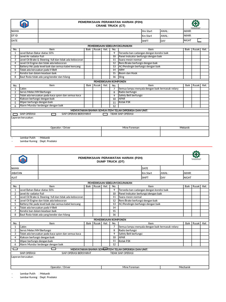 Formulir Check List | PDF