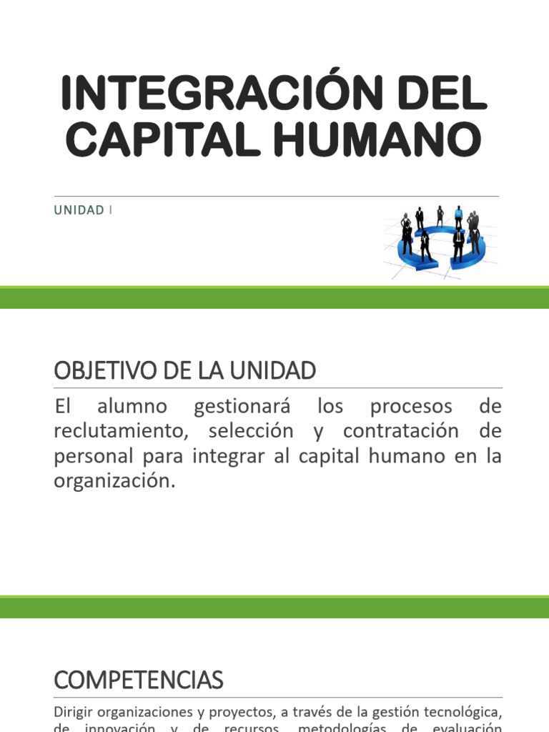 Unidad I Integración Del Capital Humano 1 | PDF