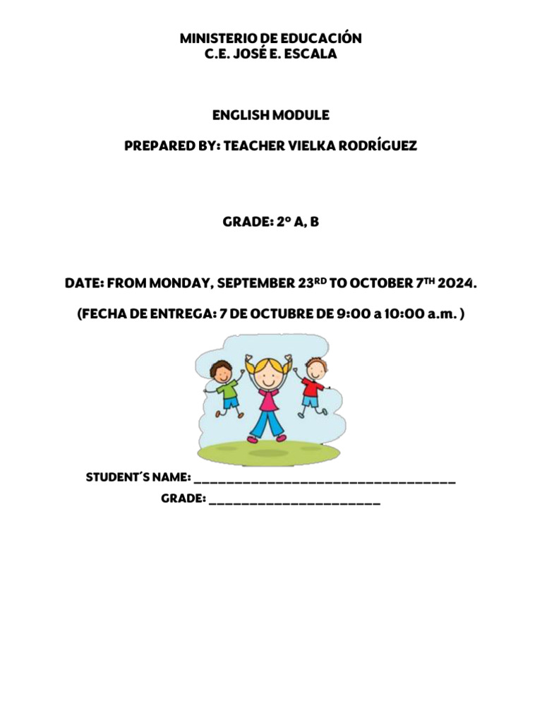Modulo Segundo Grado Ingles 2024 | PDF