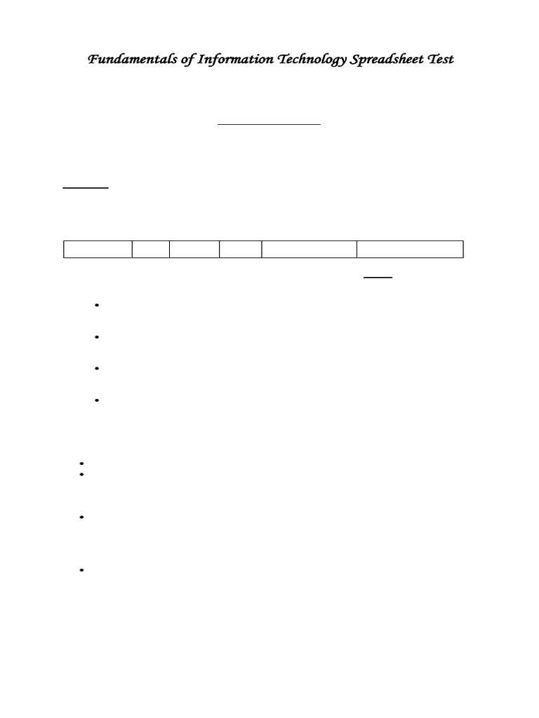 Spreadsheet Test 2024 Pdf Spreadsheet Bus