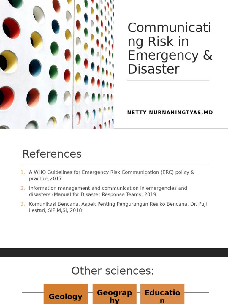 Communicating Risk in Emergency & Disaster | PDF