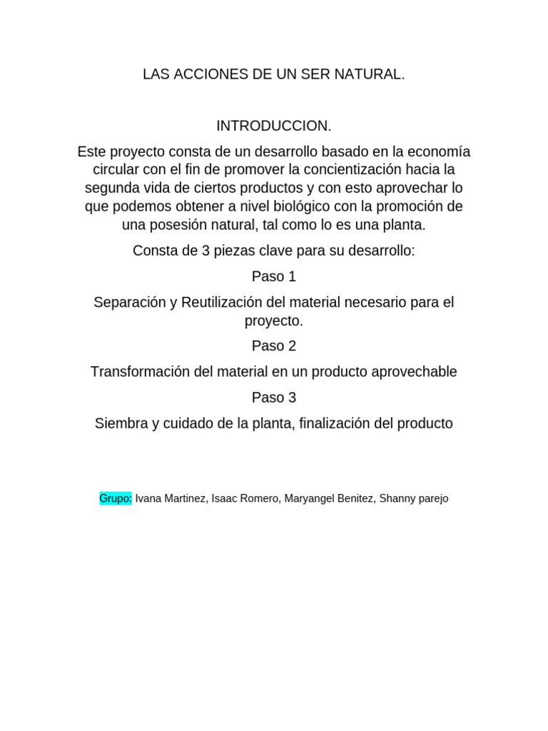 Las acciones de un ser natural pdf