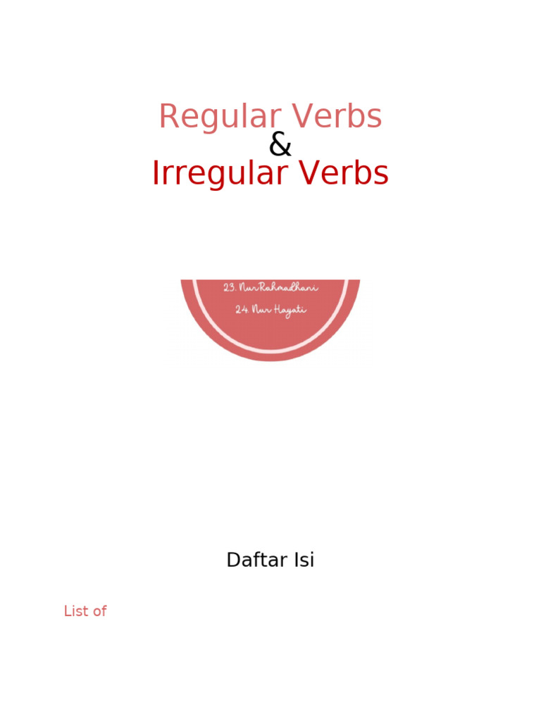 21.22.23.24.regular and Irregular Verbs | PDF | Semantic Units ...