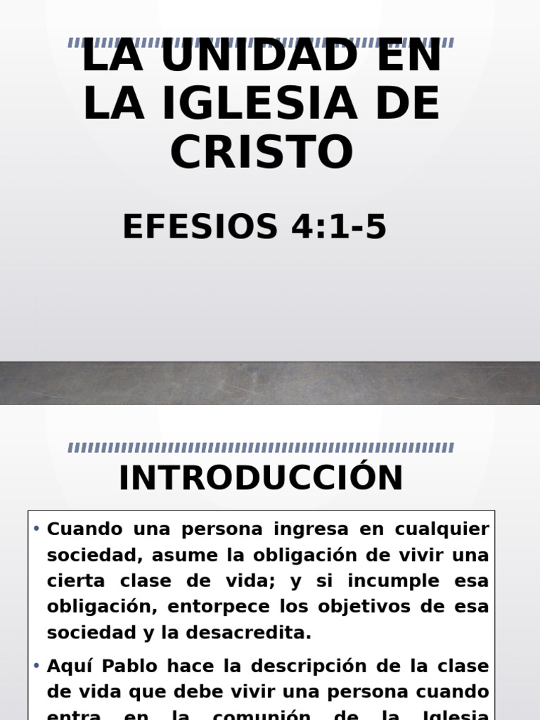 La Unidad en La Iglesia de Cristo-1 | PDF