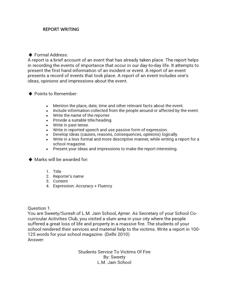 Report Writing | PDF