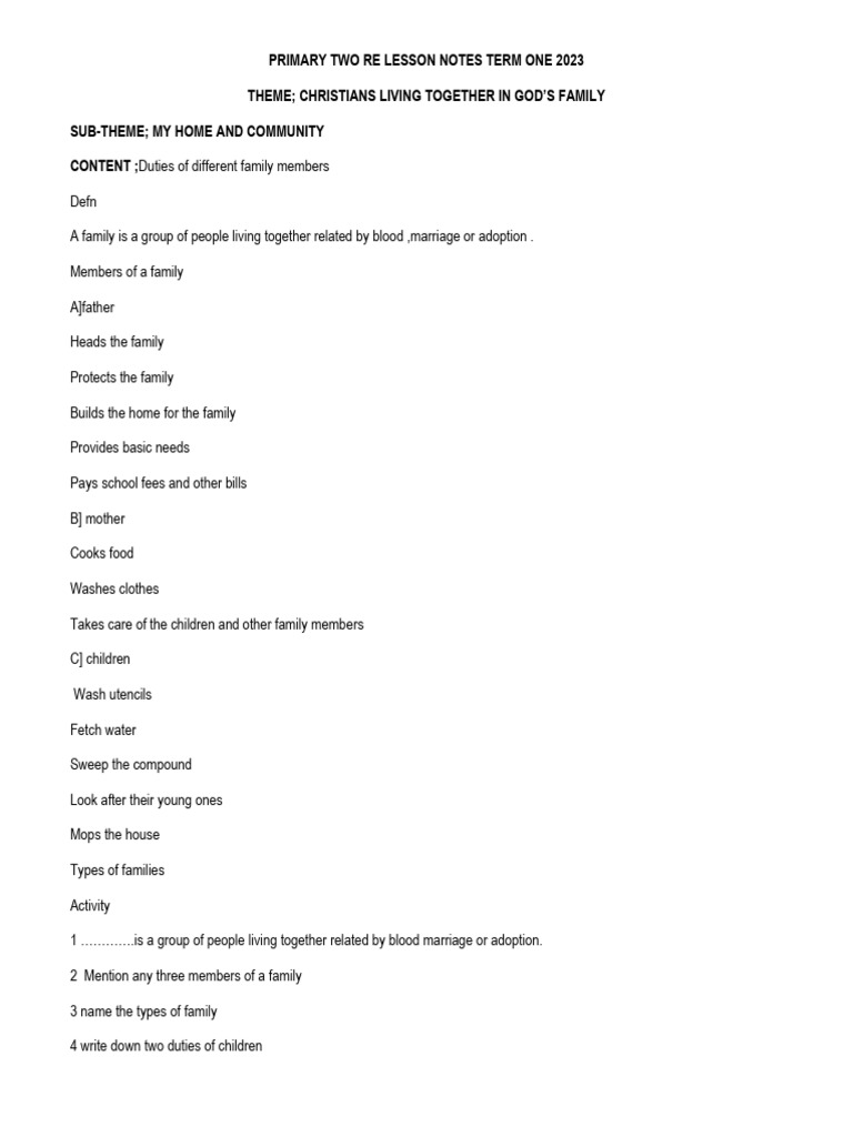 p.2 Re Notes Term 1, 2023 | PDF