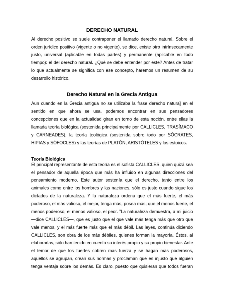 Historia del Derecho Natural en Grecia y Roma | PDF | La Ley natural ...
