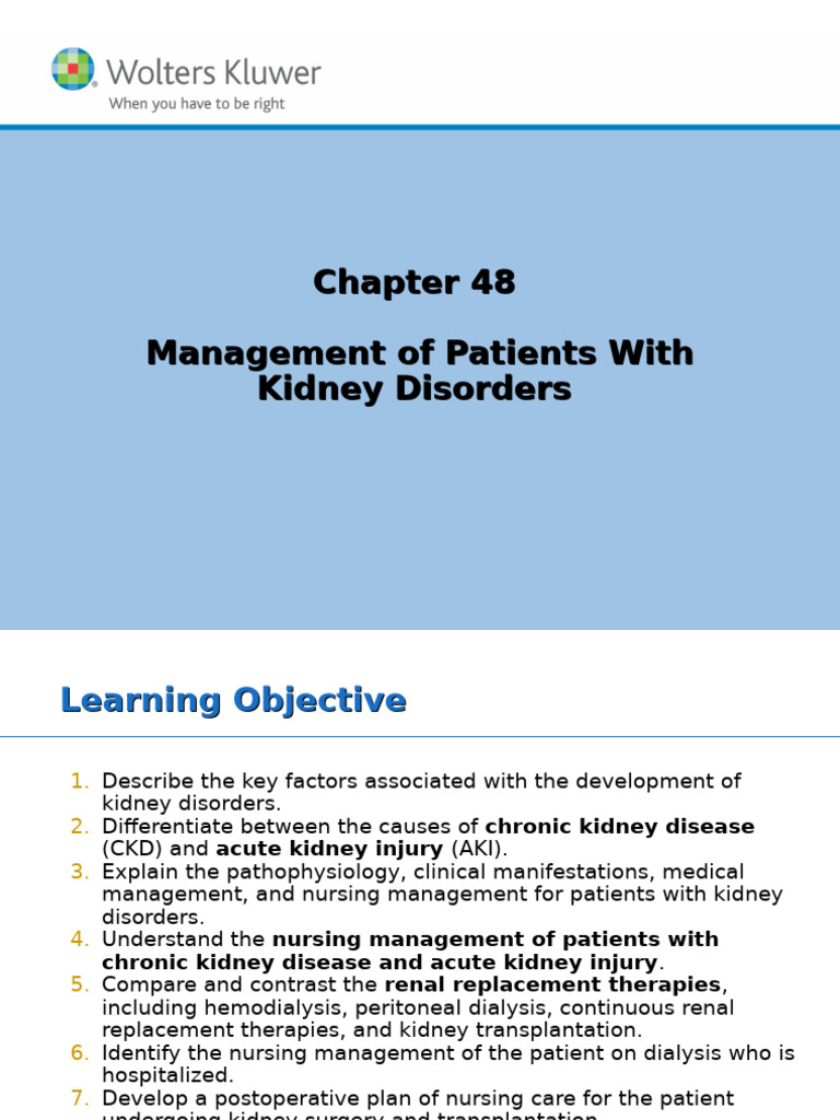 Chapter 48 Management of Patients With Kidney Disorders | PDF