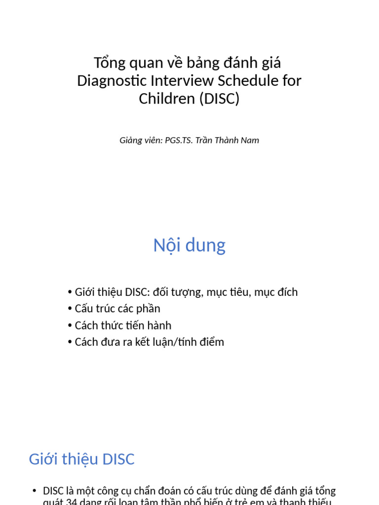 Diagnostic Interview Schedule For Children | PDF