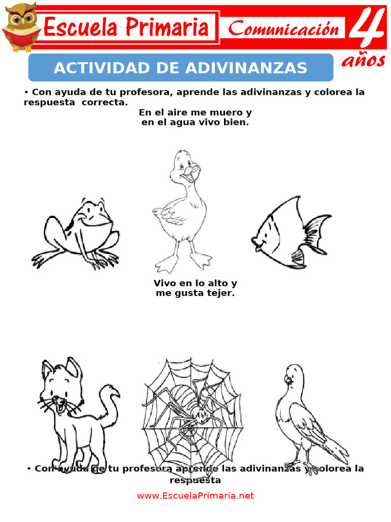 Actividades de Adivinanzas para Ninos de 4 Anos | PDF