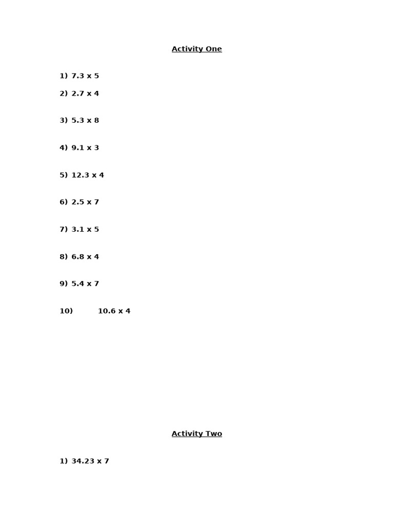 Multiplication Worksheets | PDF