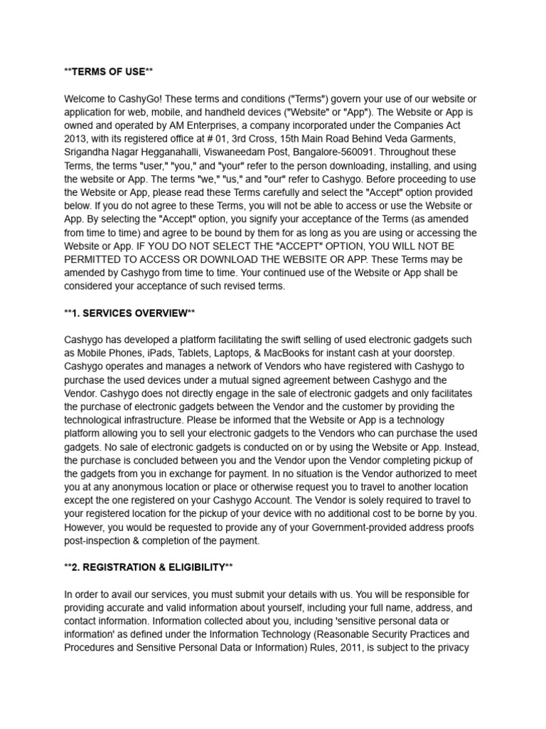 Terms Condition | PDF