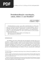 Desindustrializa+º+úo - conceitua+º+úo, causas, efeitos e o caso brasileiro (Oreiro e Feij+¦, 2010)