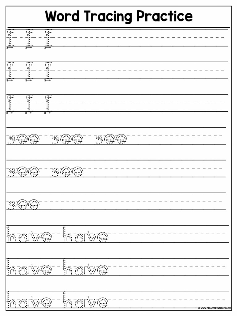Oxford Phonics World 1 Unit 2 Sight Word Trace | PDF