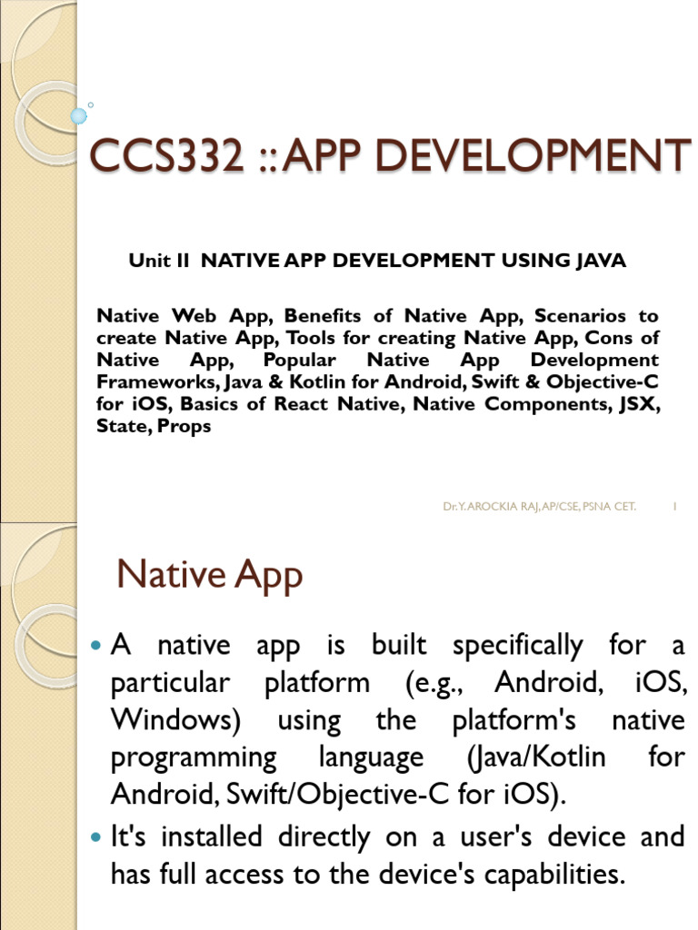 CCS332 App Development Overview | PDF | Mobile App | Computers
