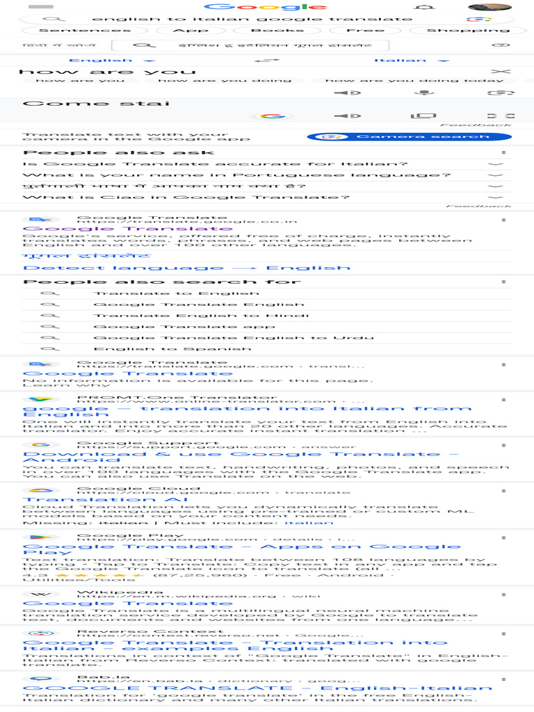English To Italian Google Translate With Pronunciation