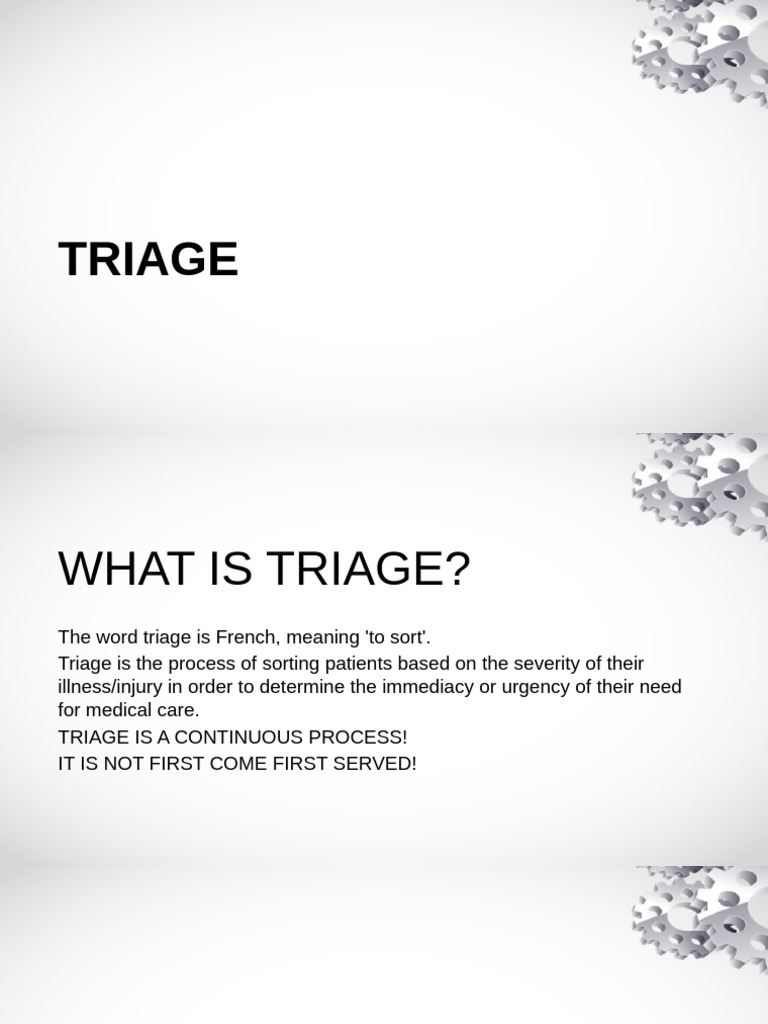 WHAT DOES TRIAGE AN ISSUE MEAN intelligence overview