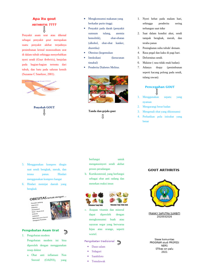 Leaflet Gout Arthritis Fix Pdf