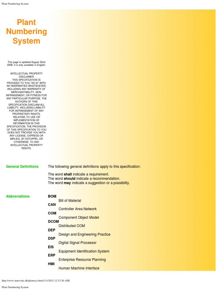 Plant Numbering System Download Free PDF Component Object Model Bit