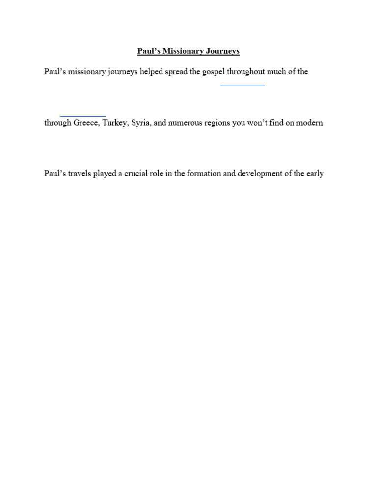 Paul's Missionary Journeys Overview | PDF | Paul The Apostle | History