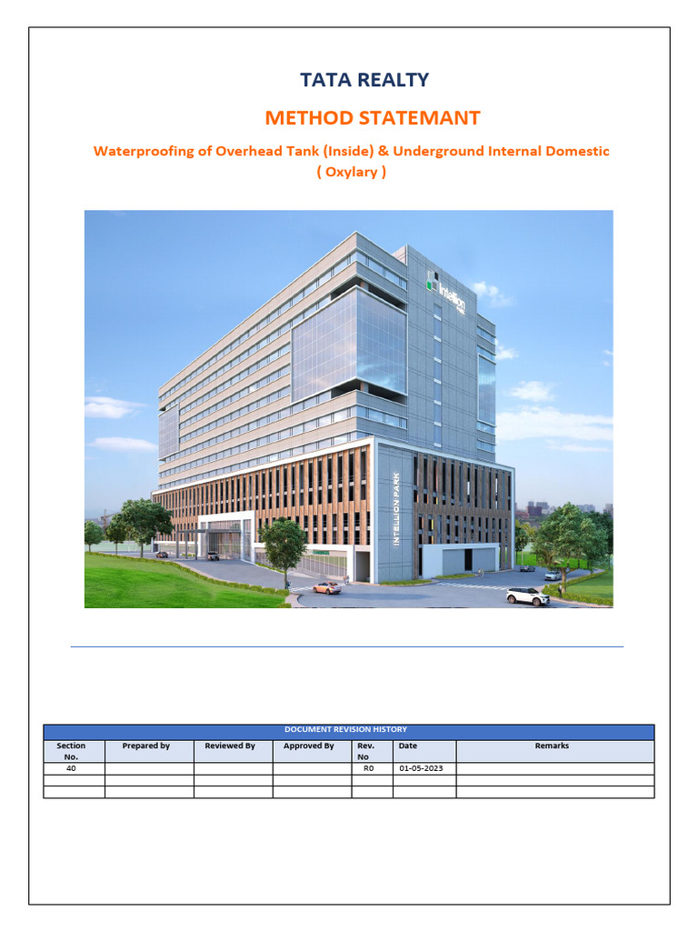 Oxylary Waterproofing Method Statement | PDF | Concrete | Technology ...