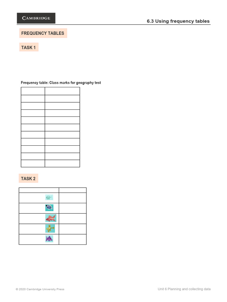 Frequency Tables SOLUTIONS | PDF