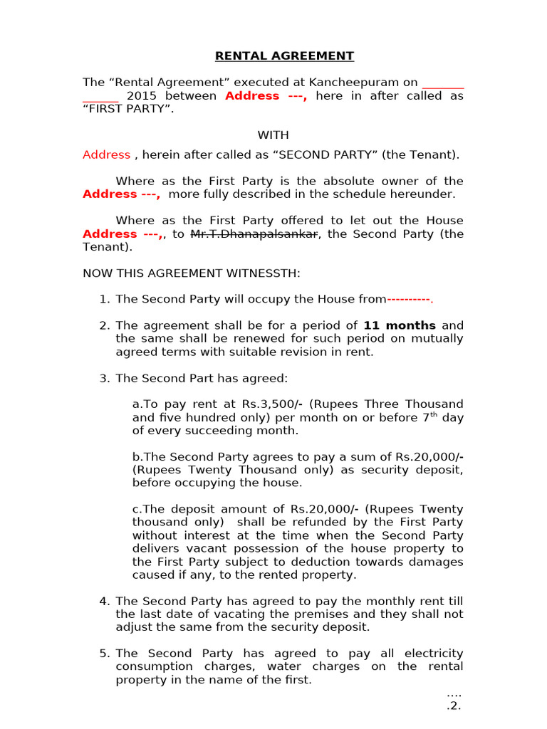 Rental Agreement | PDF