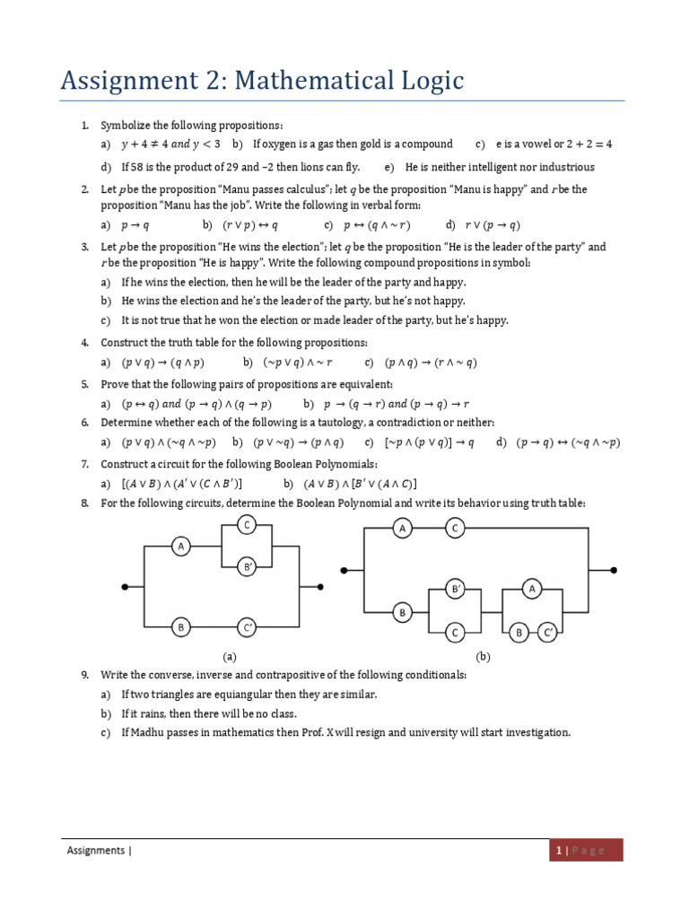 2 Mathematical Logic | PDF