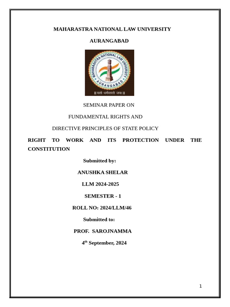 Right To Work in India | PDF