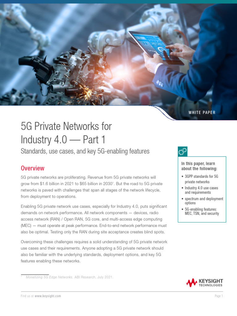 5G Private Networks For Industry 4 0 Part 1 | PDF | Information And ...