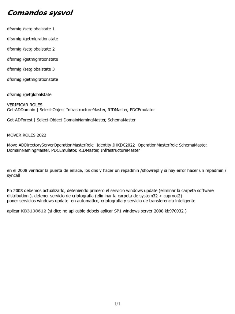 Comandos de Sysvol | PDF