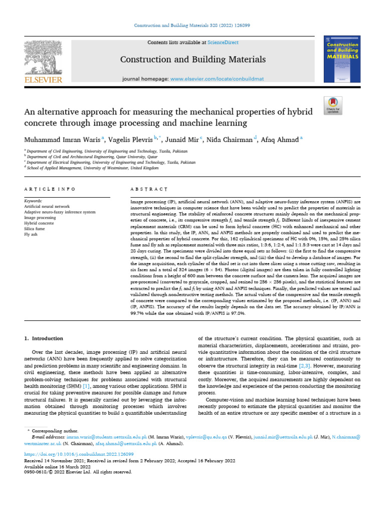 An Alternative Approach For Measuring The Mechanical Properties of ...