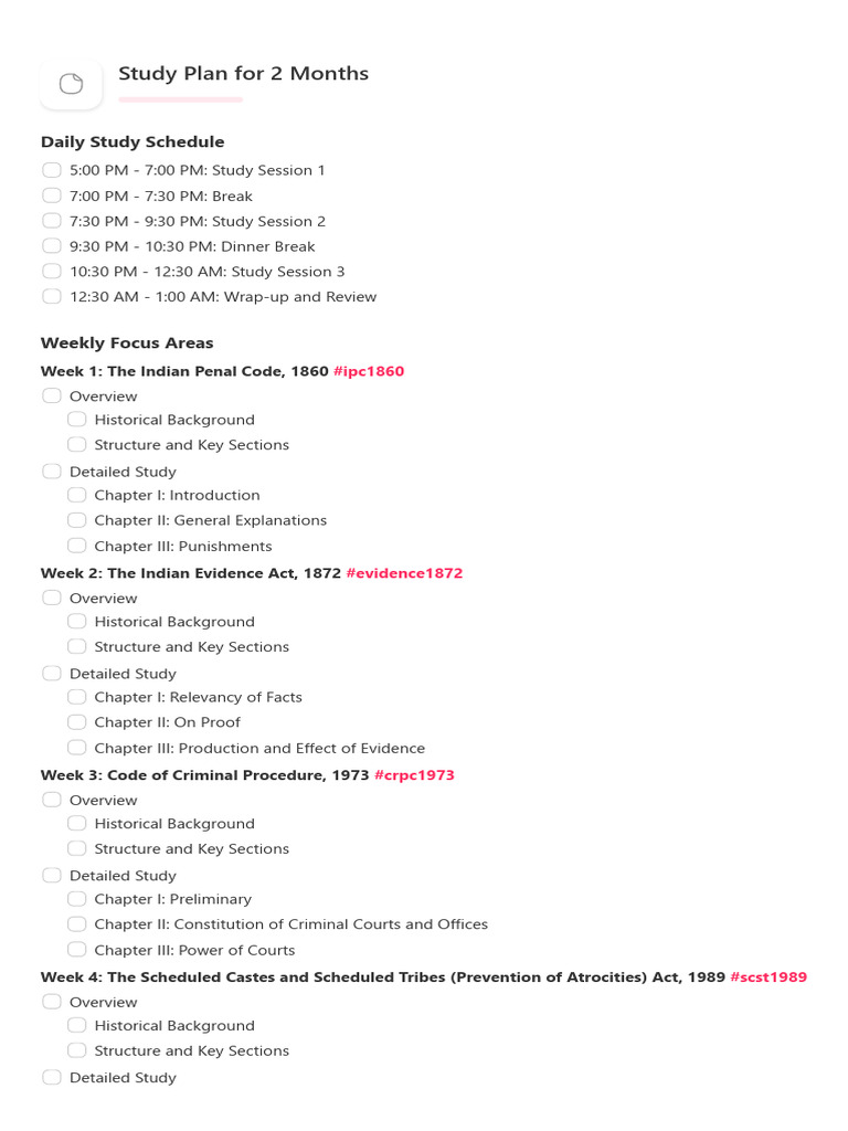 Study plan for 2 months pdf