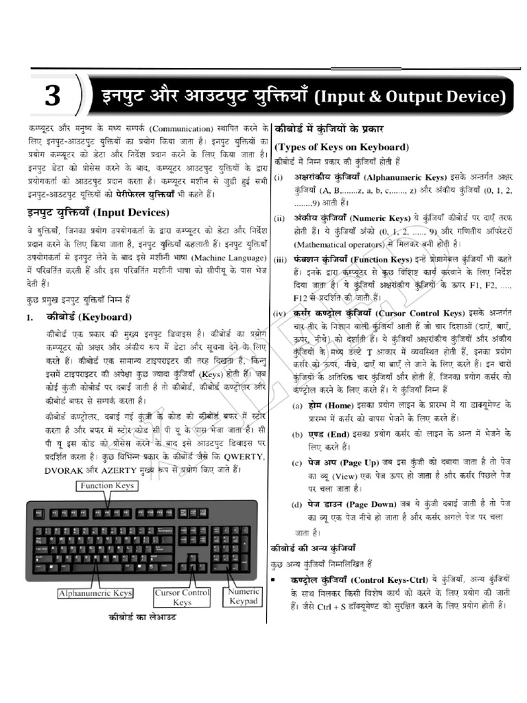 Chapter - 03 Input & Output Device | PDF