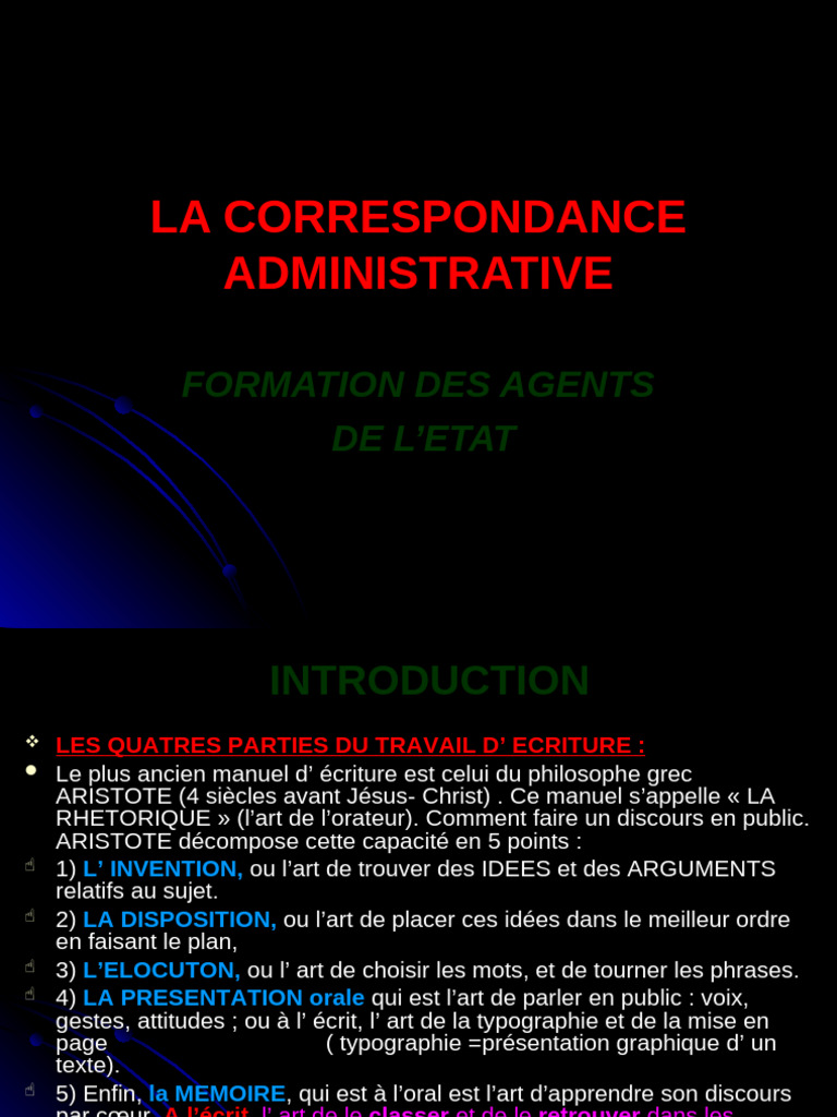 La Correspondance Administrative | PDF