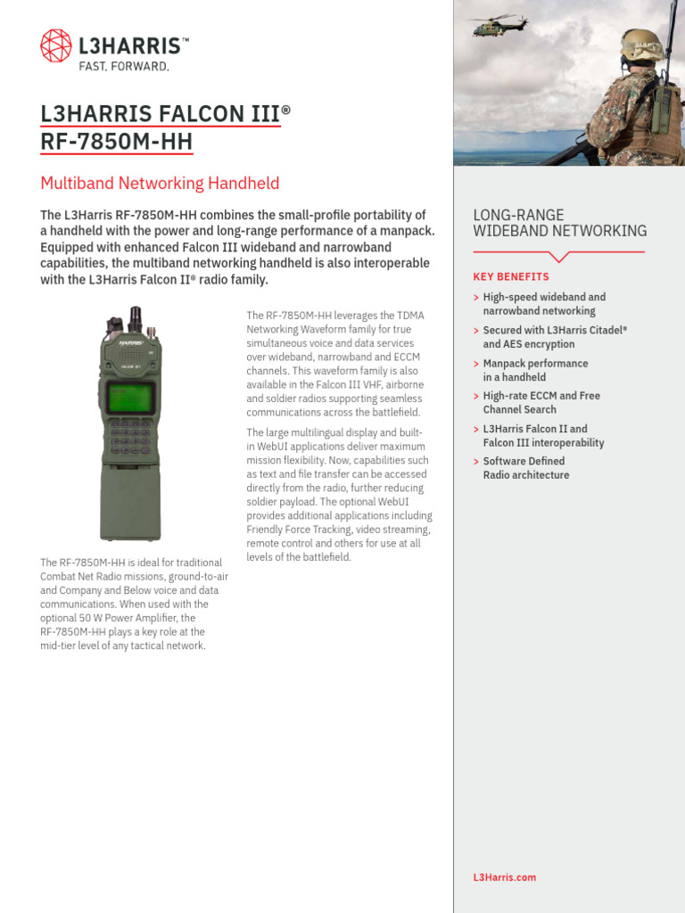 RF 7850m HH Multiband Networking Handheld Radio Datasheet | PDF