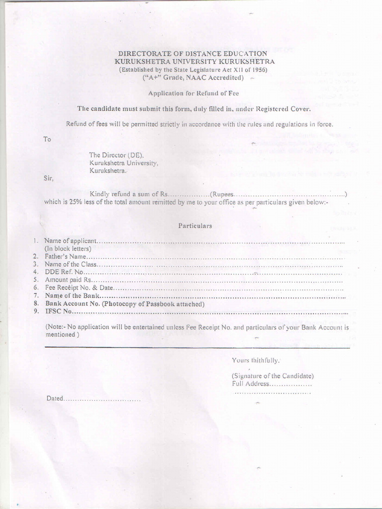 Application For Refund of Fee - 1576050347 | PDF