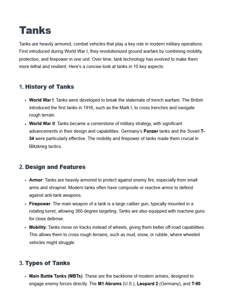 Tanks | PDF