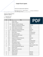 ABC Start-Up Board Meeting Agenda