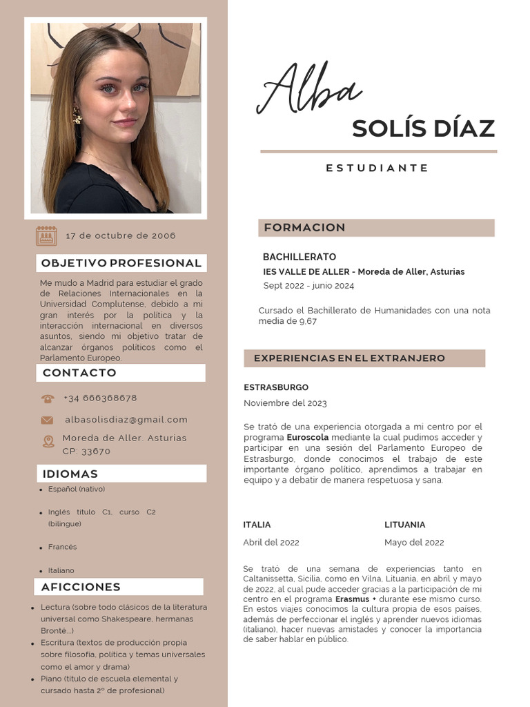 CV Alba Solís Díaz | PDF