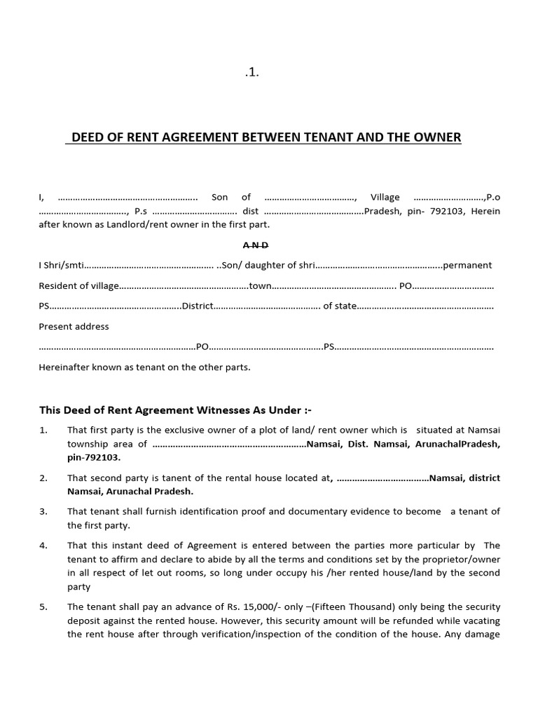 Rental Agreement New | PDF