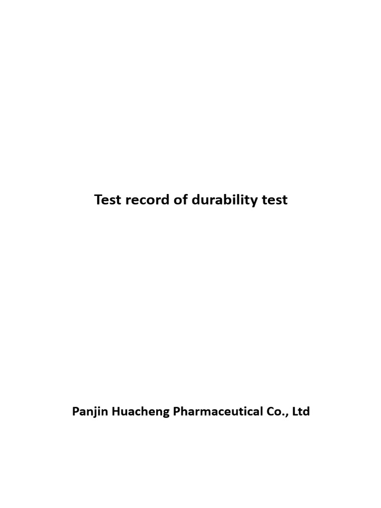 Test record of durability test pdf