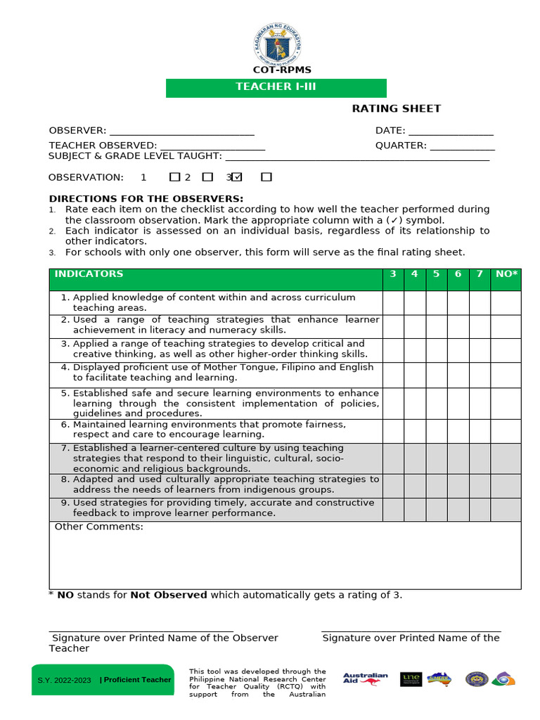 Cot 3 | PDF