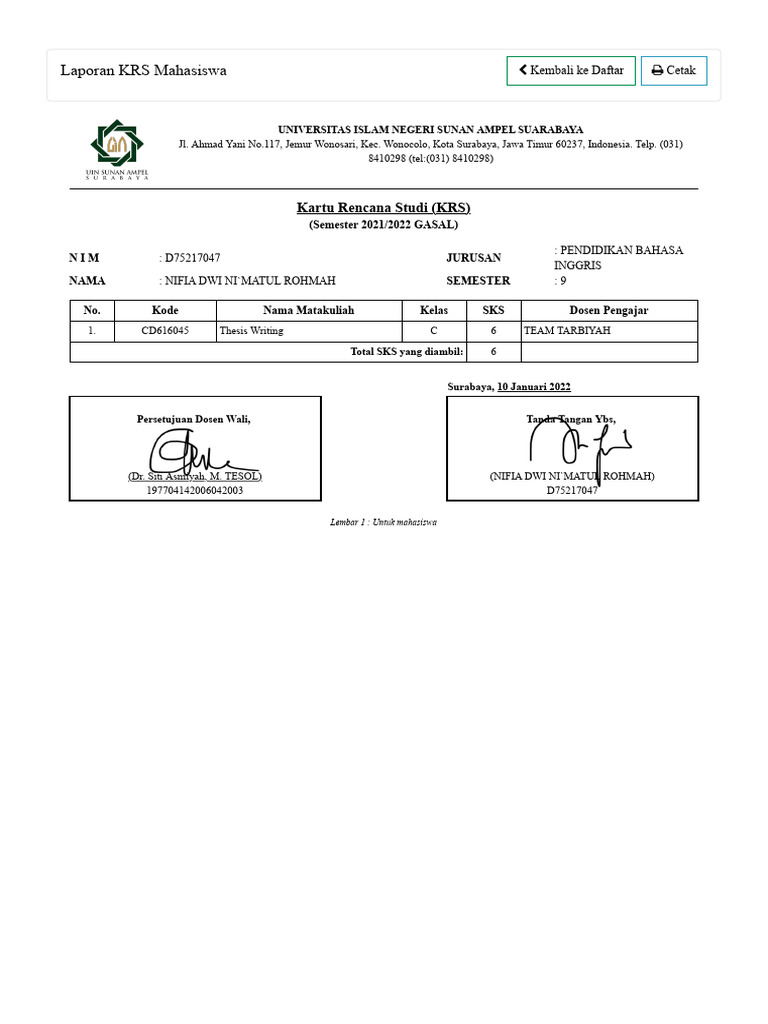 Krs Nifia Dwi 2 | PDF
